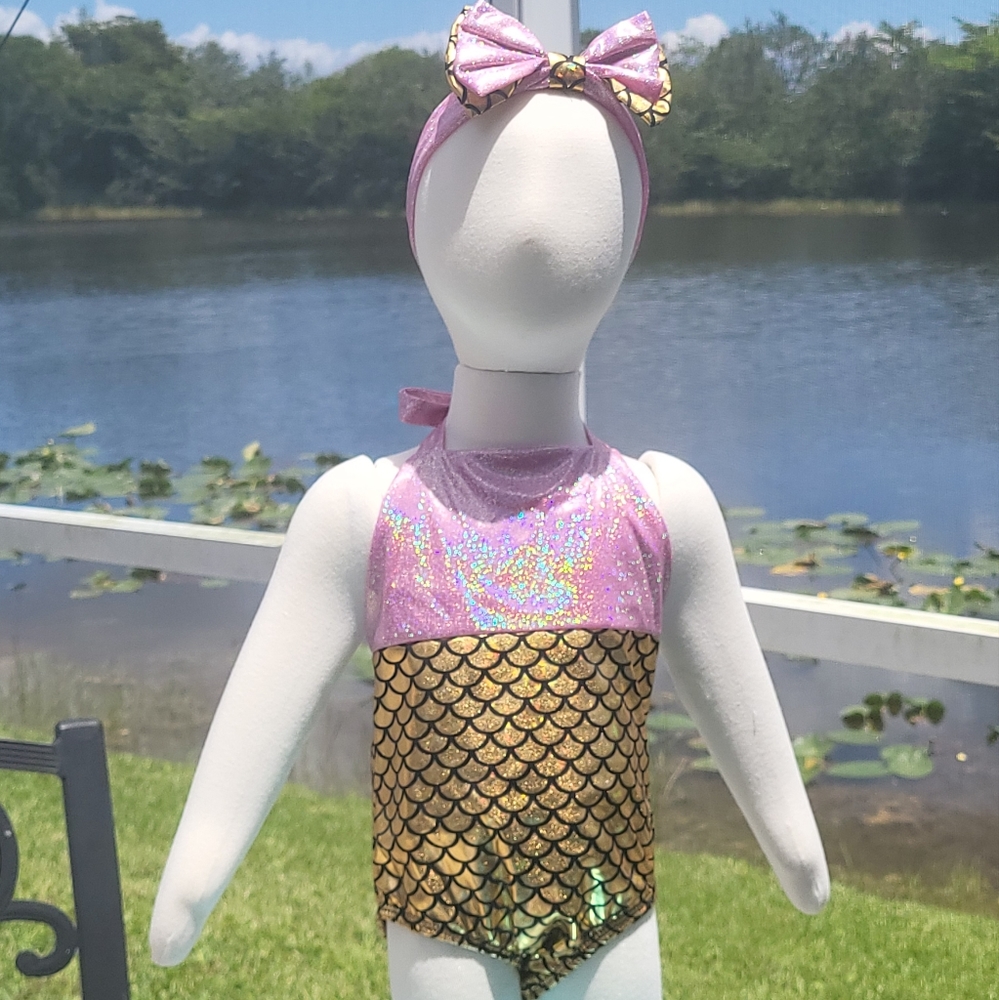 2 Preshus Kids - 1 PC Halter Girls Bathing Suit size 2T